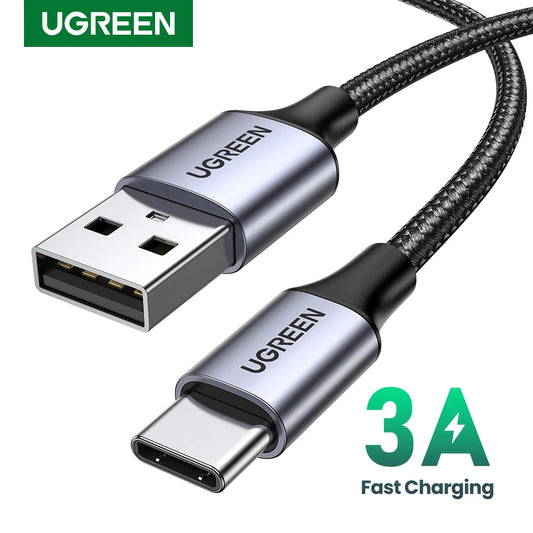 Ugreen 3a cabo usb tipo c para xiaomi samsung s25 s24 carregamento rápido cabo de dados de carregamento usb 18w para iphone 17 16 ipad poco usb c