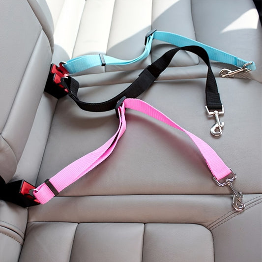 Retractable Pet Car Leash with Safety Buckle - Securely Restrain Dogs and Cats During Car Rides